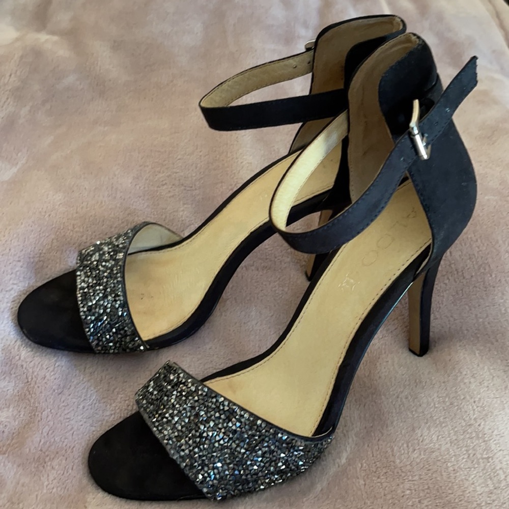 Also black, embellished heels.